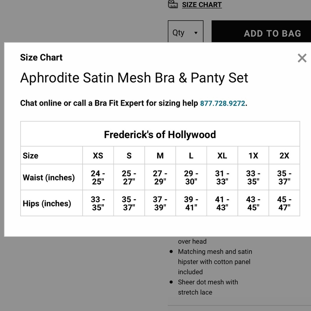 FREDERICK'S APHRODITE SATIN MESH BRA & PANTY SET - Picture 3 of 4